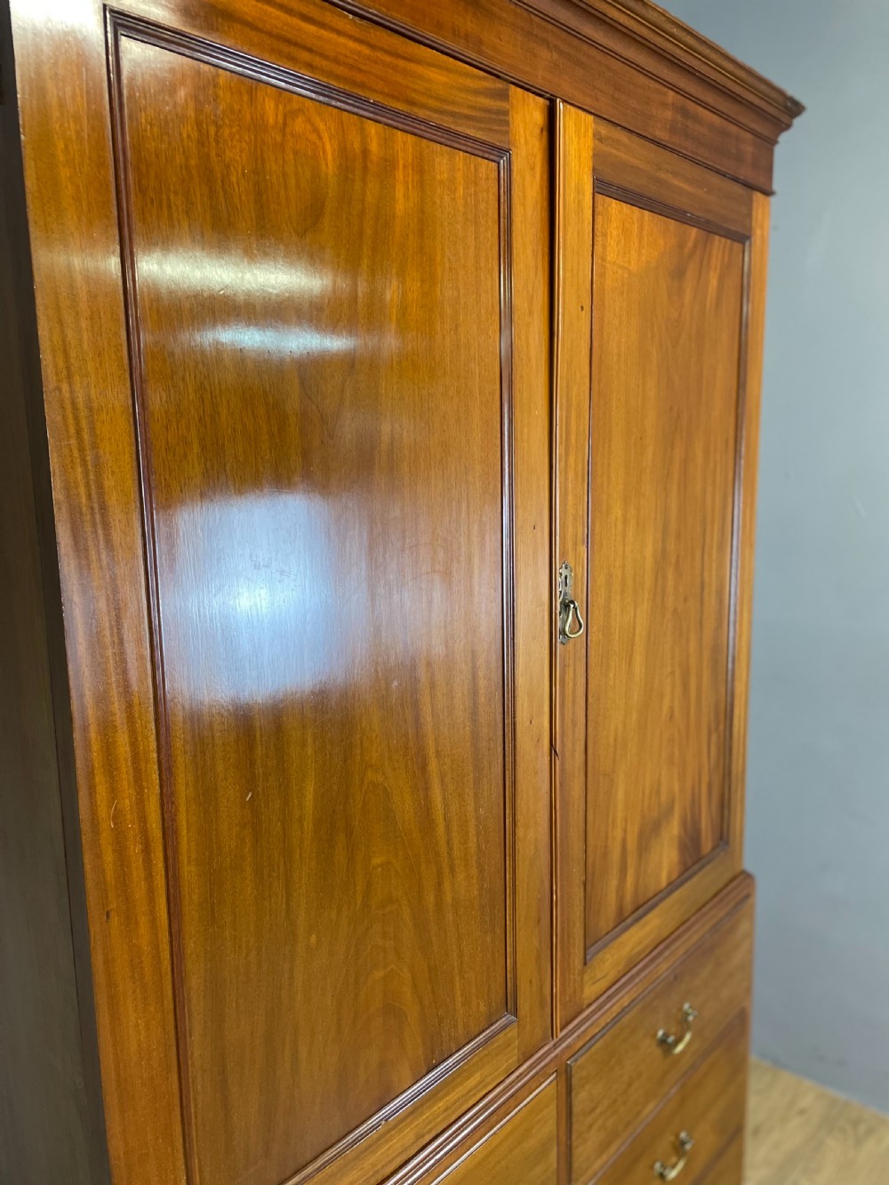 Nineteenth century mahogany clothes press View VIII
