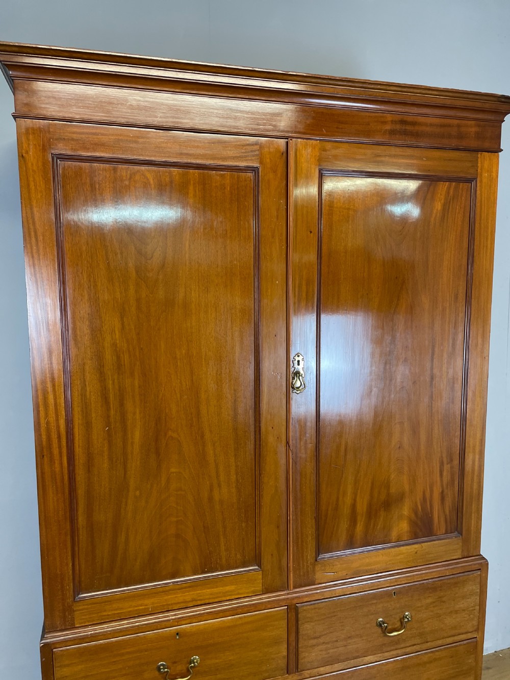 Nineteenth century mahogany clothes press View XIV