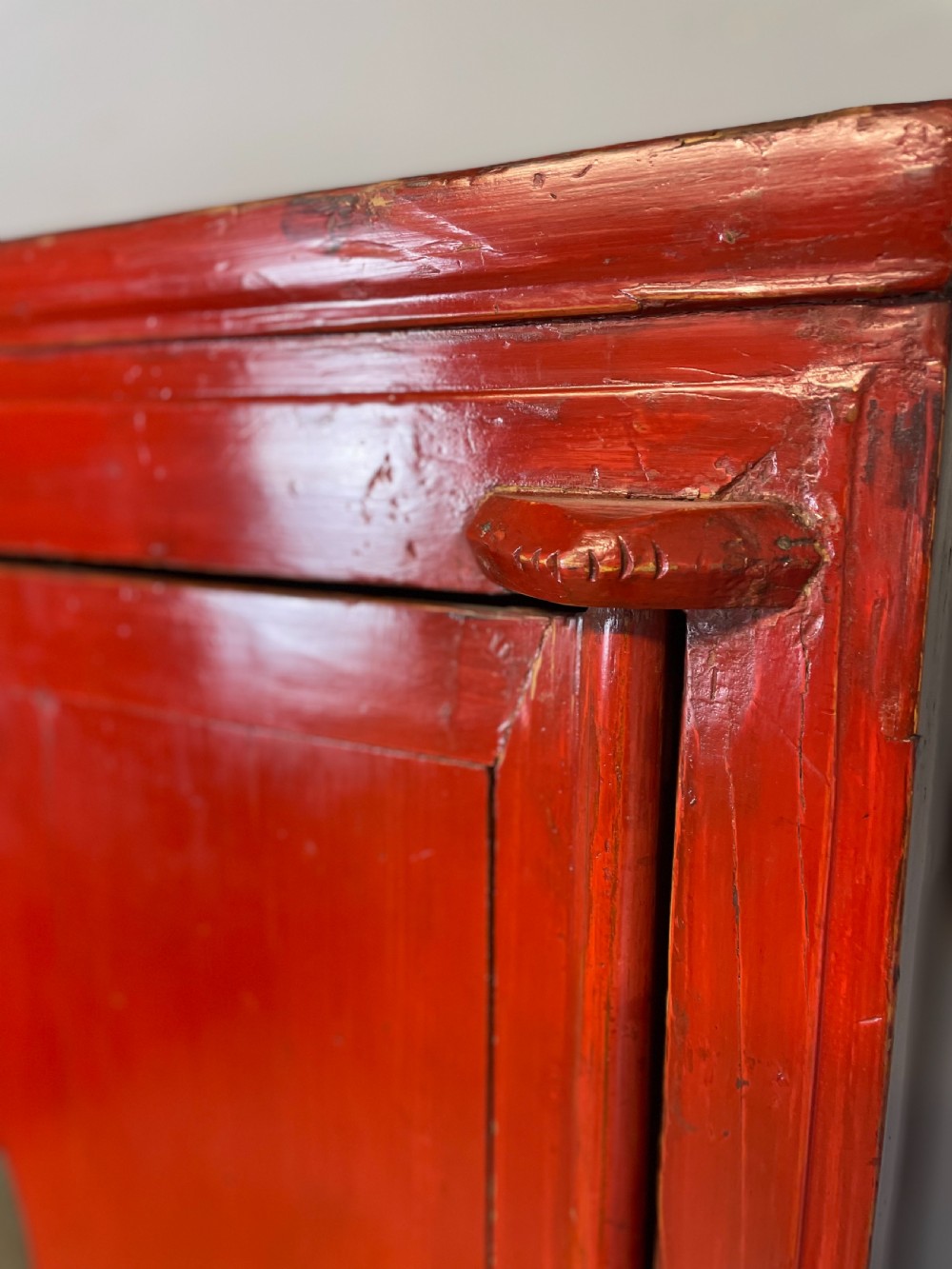 Late nineteenth century Red lacquer Chinese wedding cabinet  View X