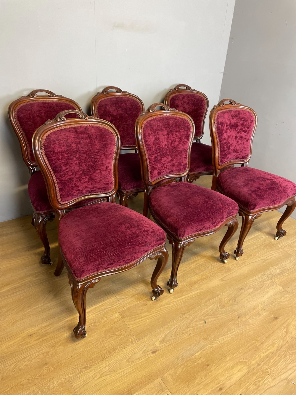 Set of six nineteenth century mahogany dining chairs  View II