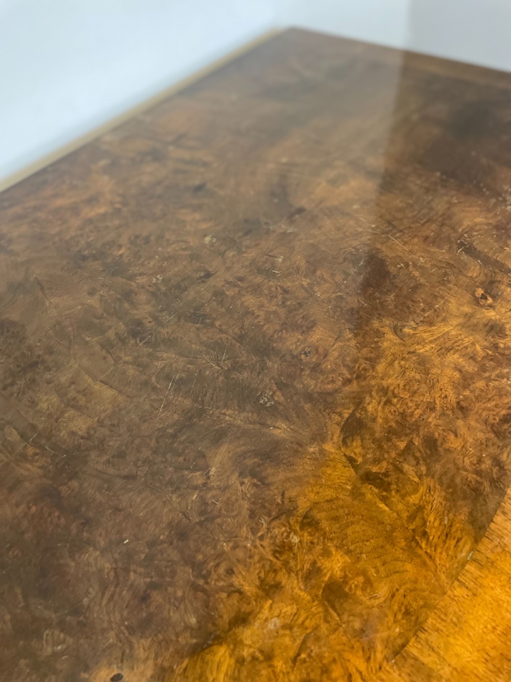 Serpentine fronted burr walnut sideboard by Maple and Co  View VII