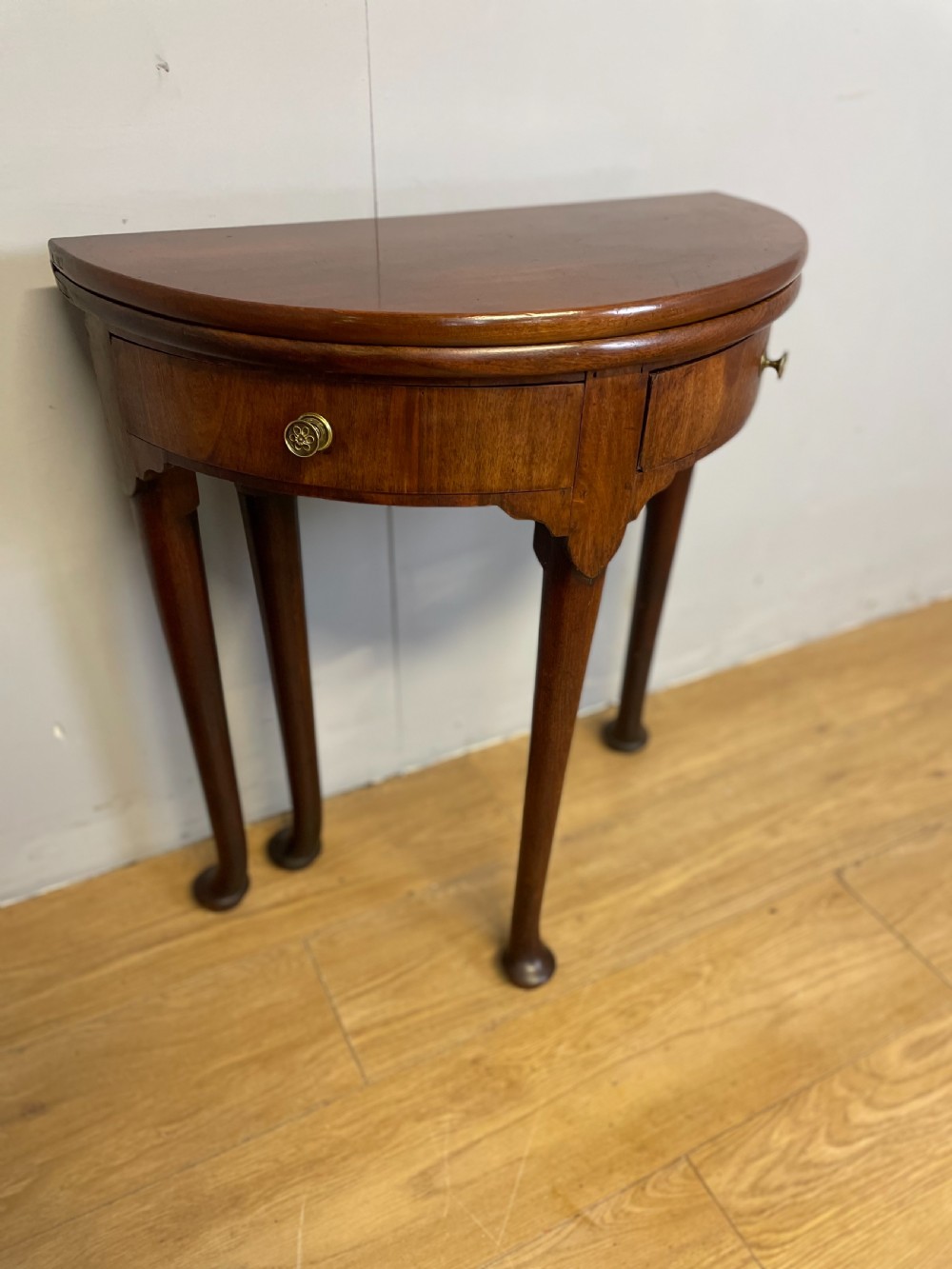 George 2nd mahogany demi lune table