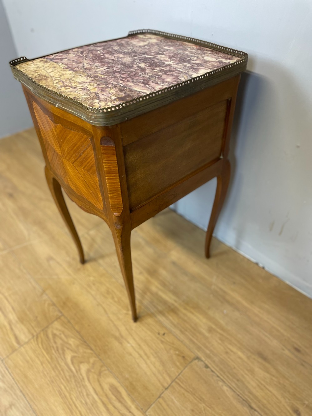 19th century marble topped French two drawer cabinet View IX