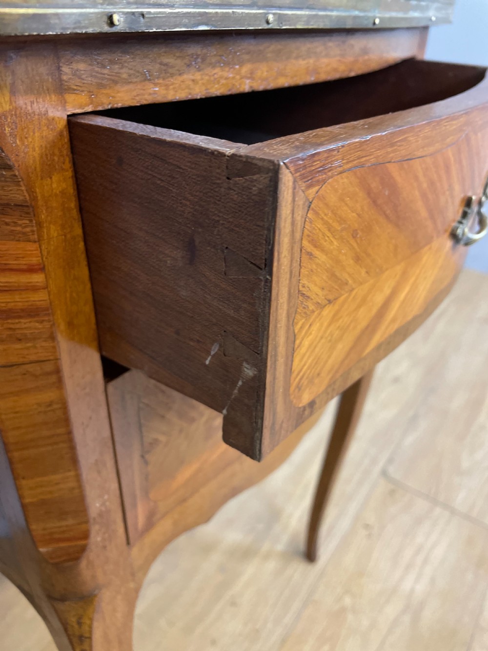 19th century marble topped French two drawer cabinet View XII
