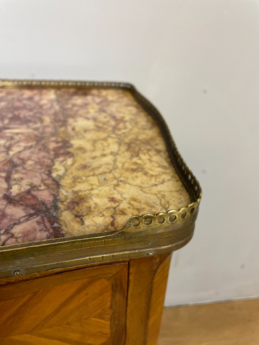 19th century marble topped French two drawer cabinet View XIII