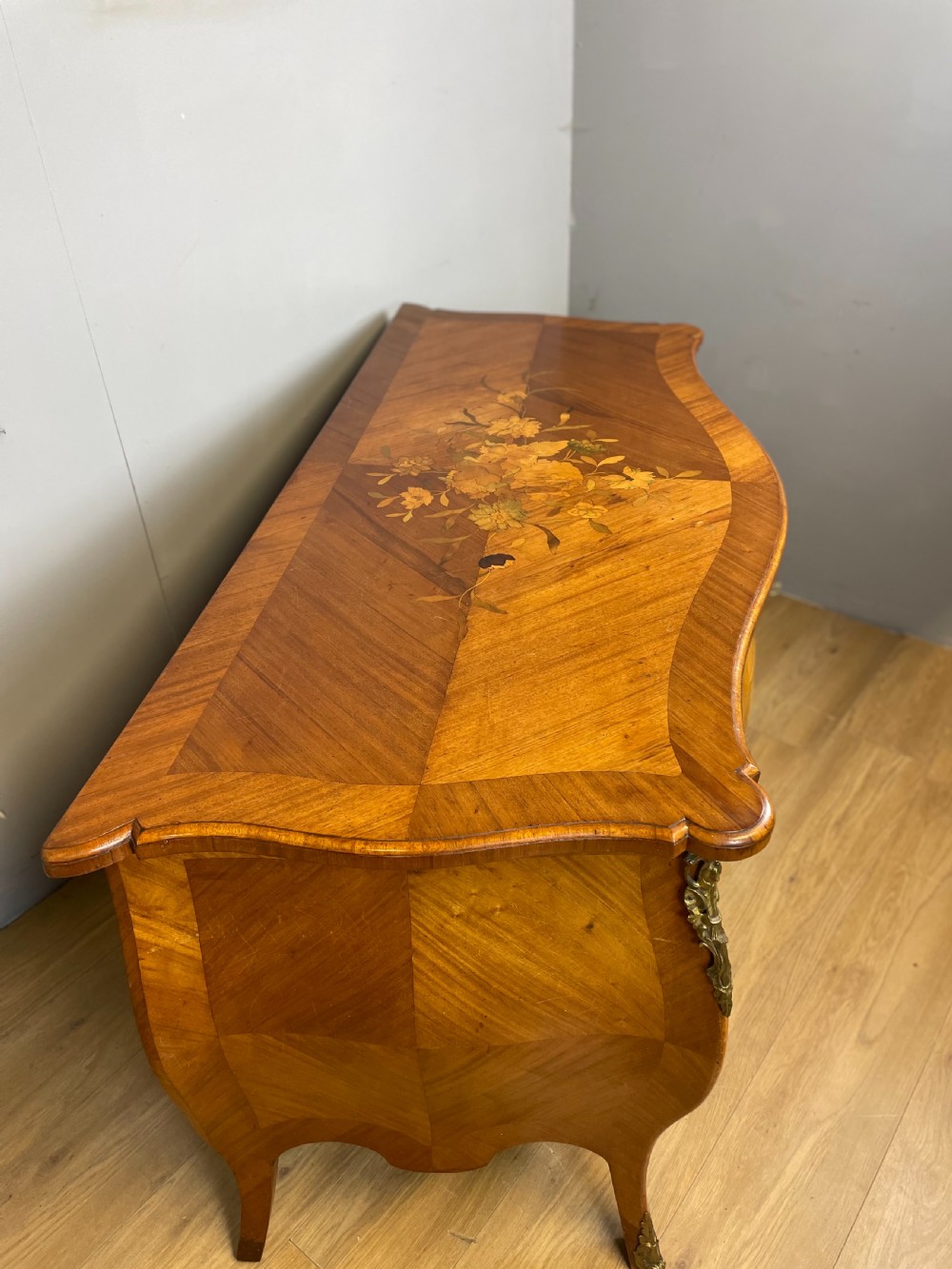 Nineteenth century Louis XV style bombe commode View XV