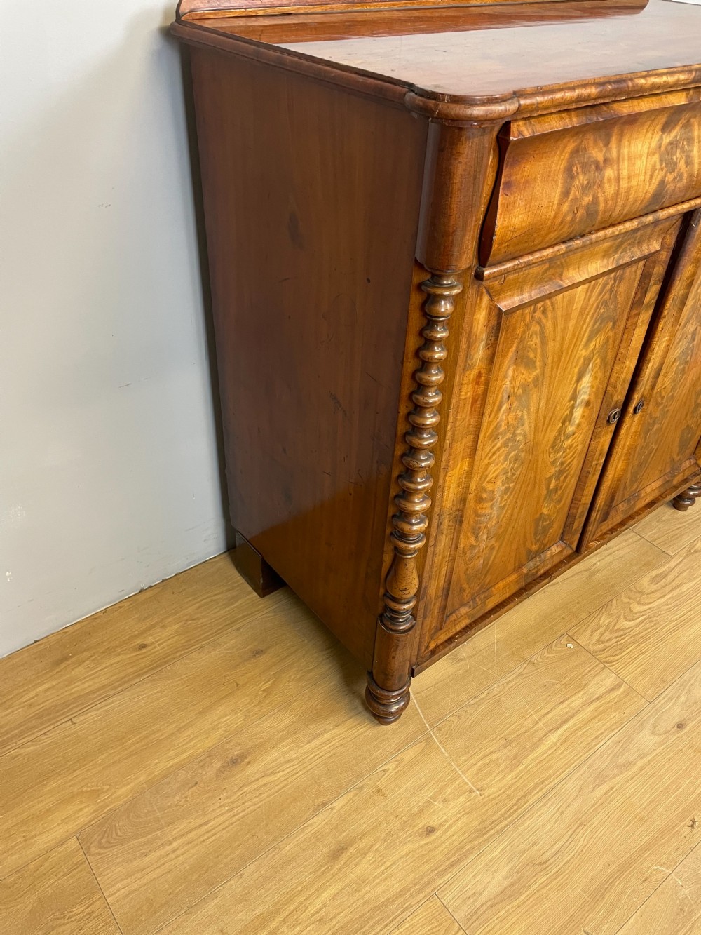 Nineteenth century Biedermeier flame mahogany side cabinet  View IV