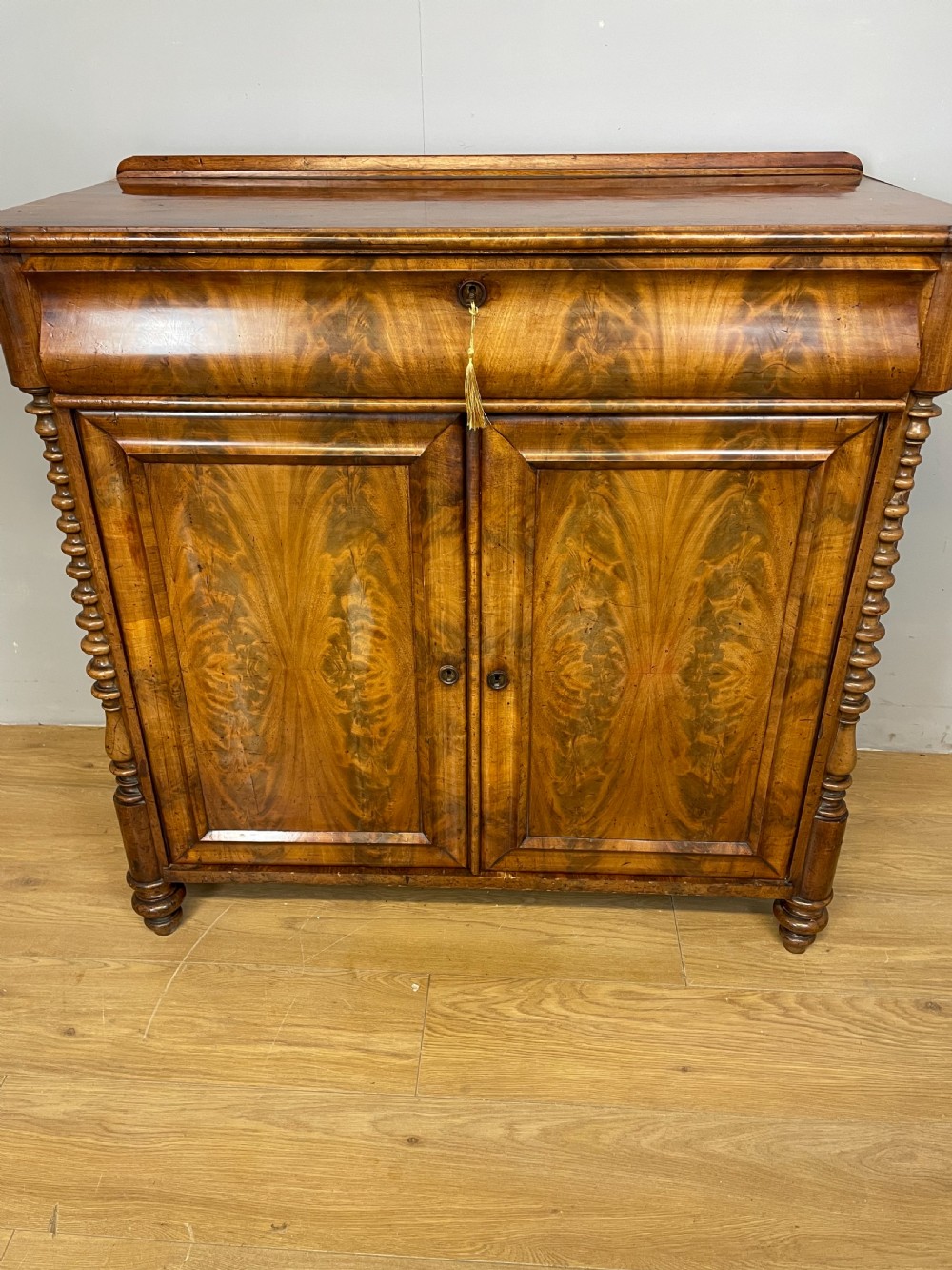 Nineteenth century Biedermeier flame mahogany side cabinet  View VI