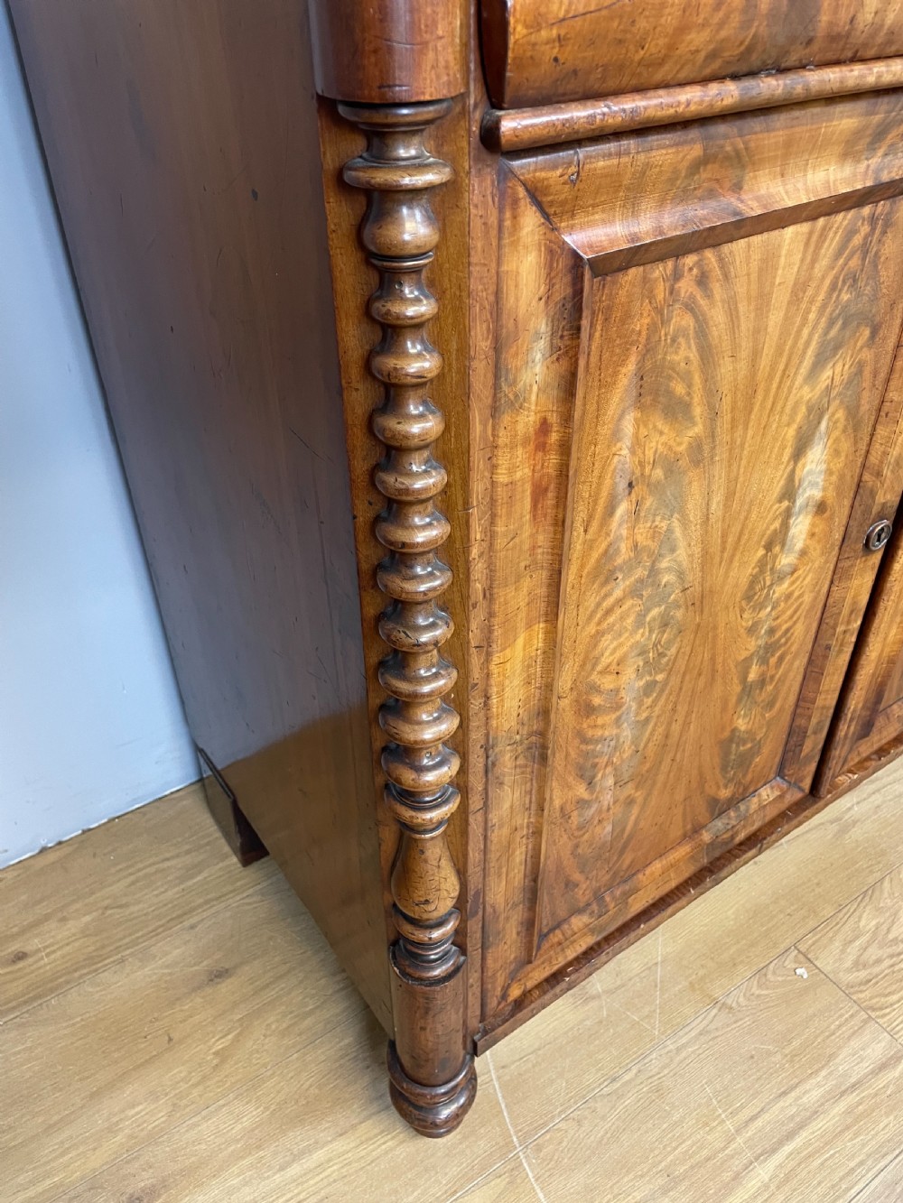Nineteenth century Biedermeier flame mahogany side cabinet  View VII