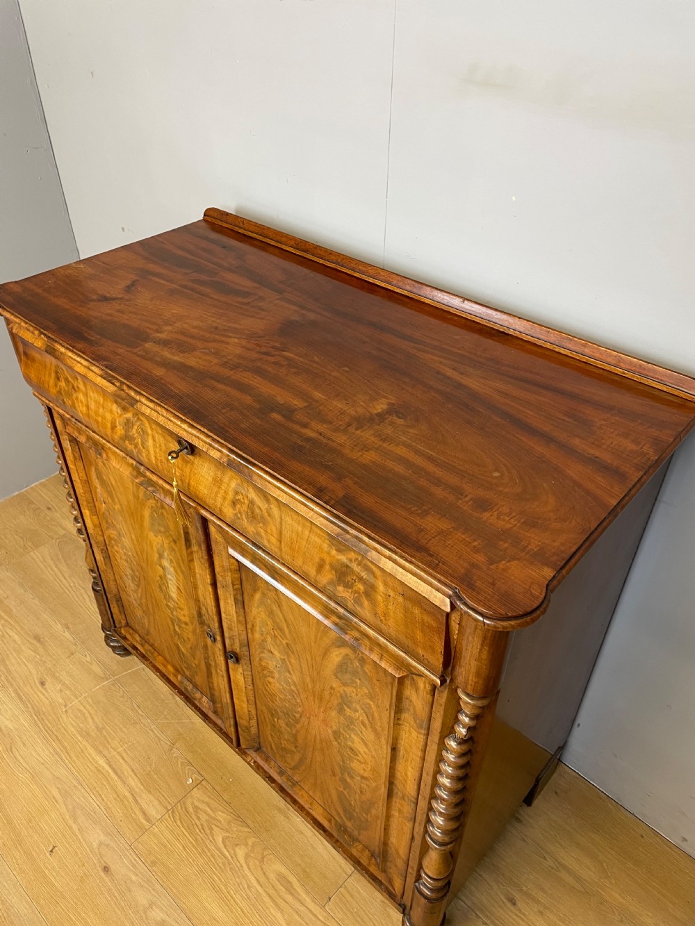 Nineteenth century Biedermeier flame mahogany side cabinet  View XI