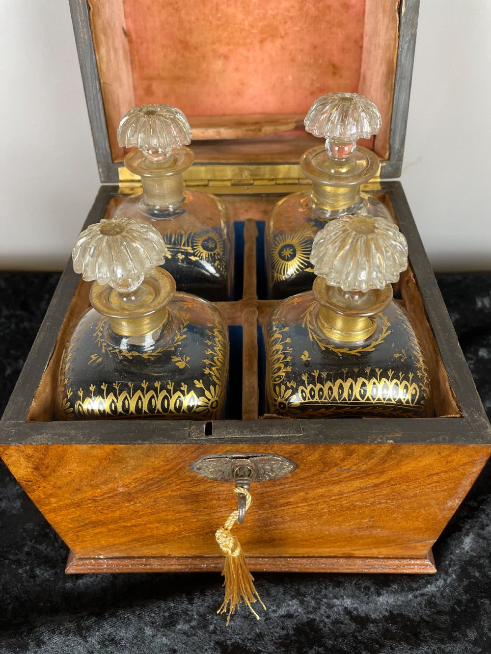 Georgian walnut decanter box fully complete  View XIII
