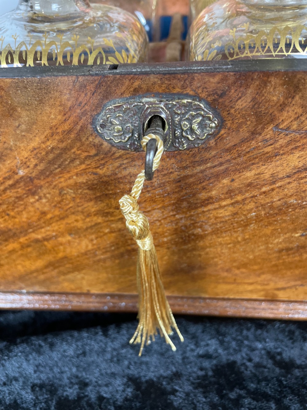 Georgian walnut decanter box fully complete  View XIV