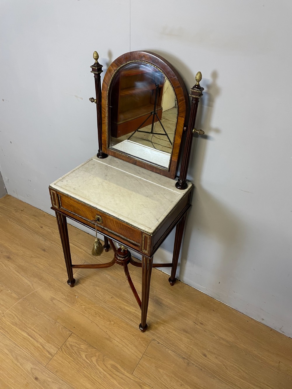 Nineteenth century French marble topped walnut dressing table  View XI