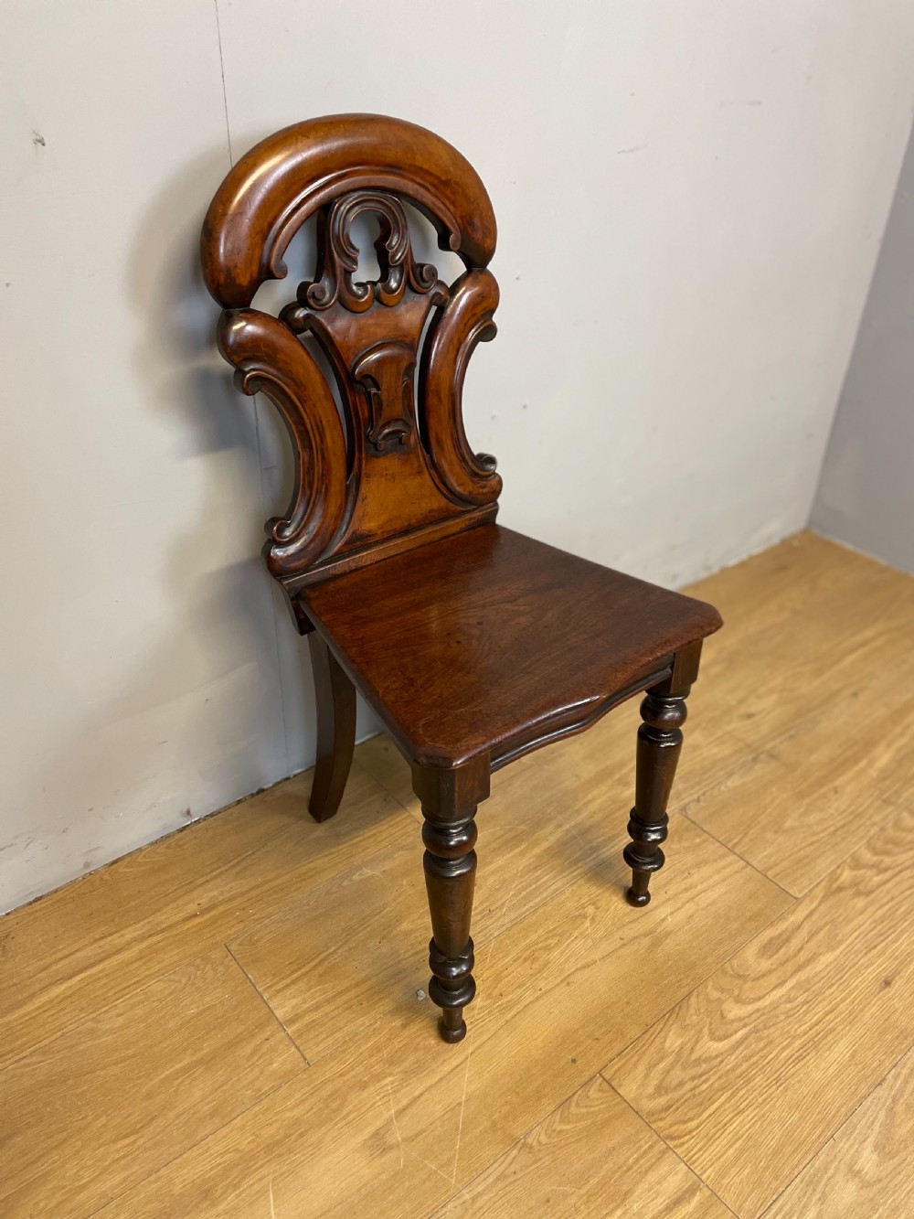 William IV mahogany hall chair  View II