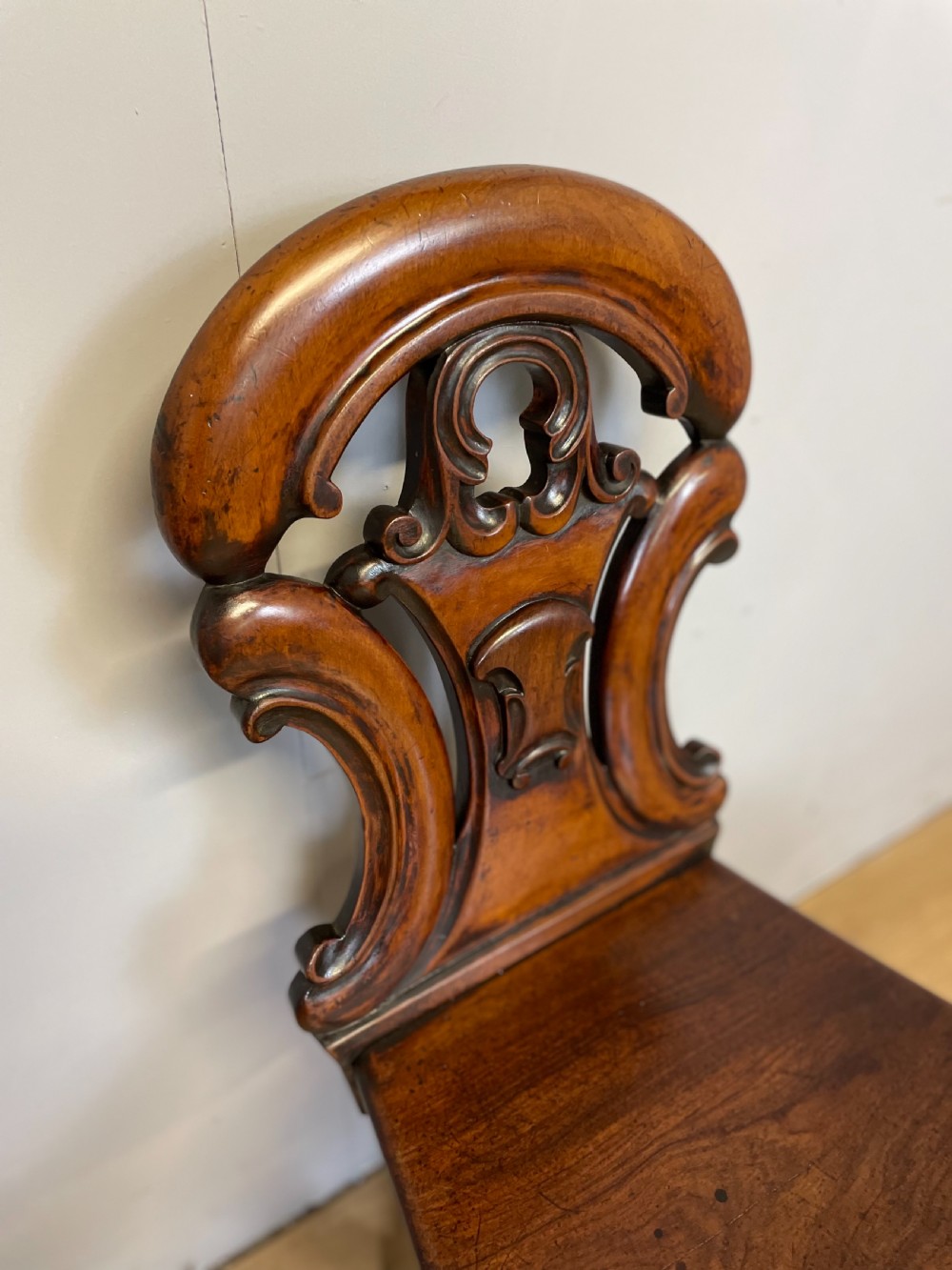 William IV mahogany hall chair  View III