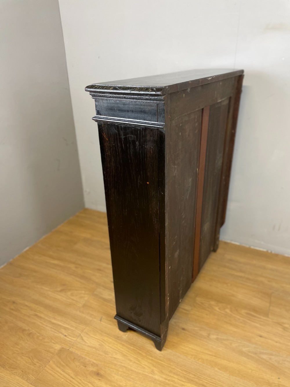 Freestanding late nineteenth century carved oak open bookcase  View X