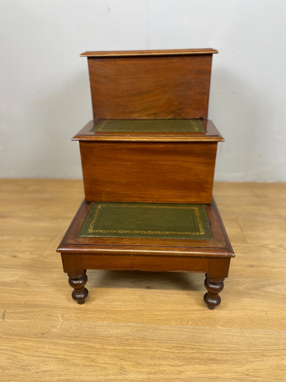 Nineteenth century mahogany library steps  View IV