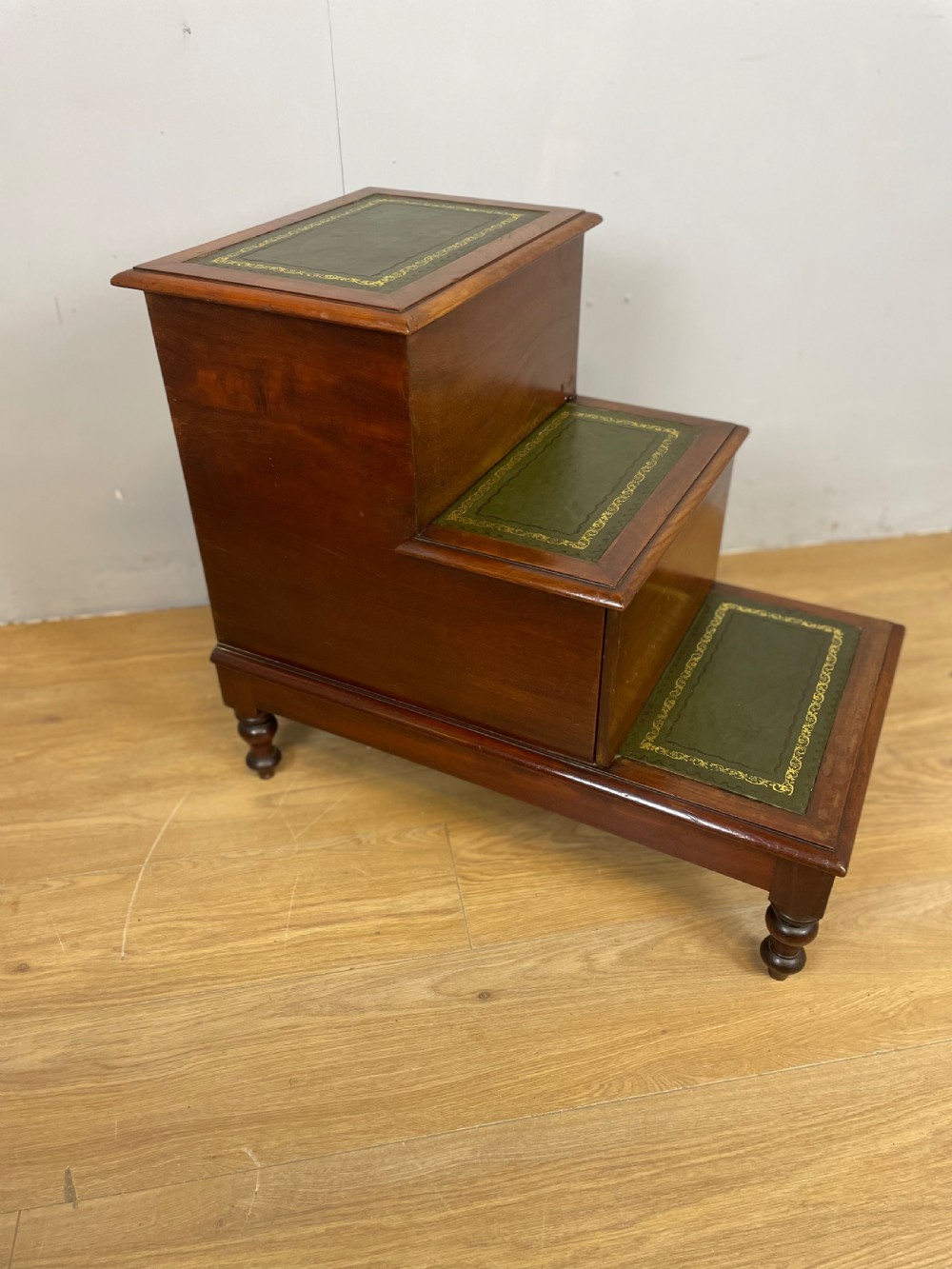 Nineteenth century mahogany library steps  View XII