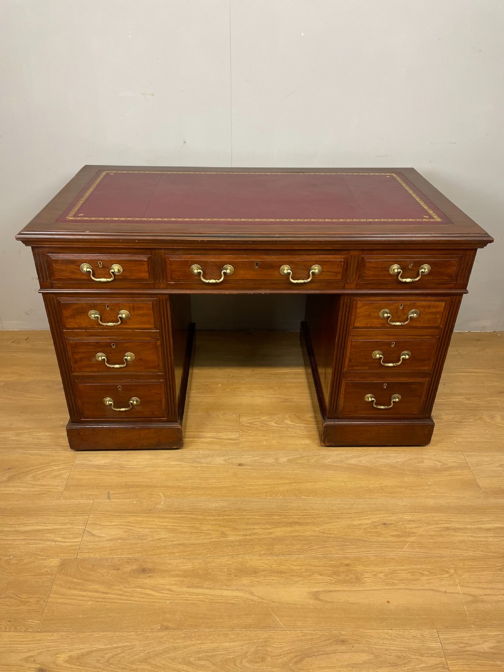 Nineteenth century mahogany twin pedestal desk 