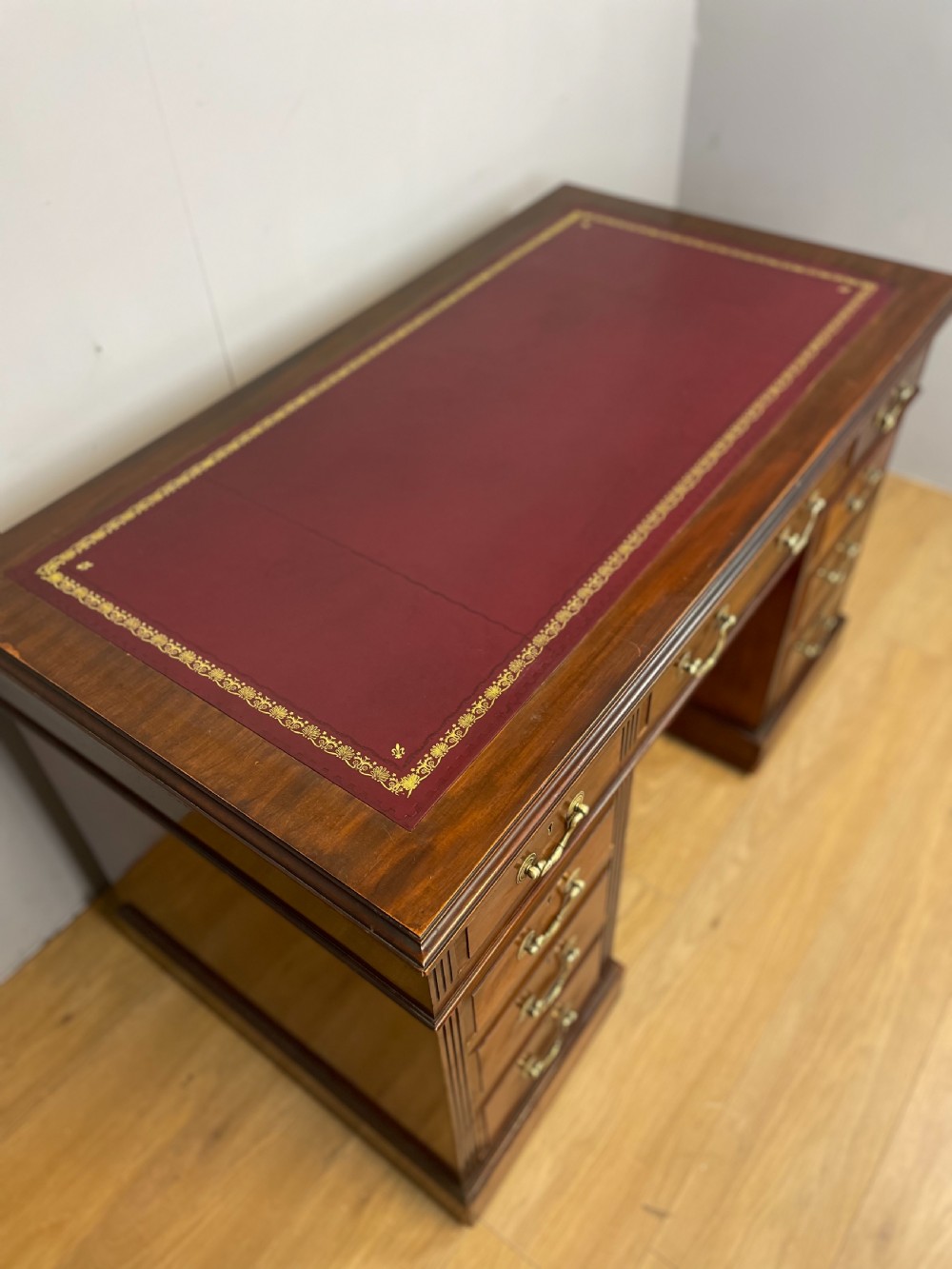 Nineteenth century mahogany twin pedestal desk  View IV