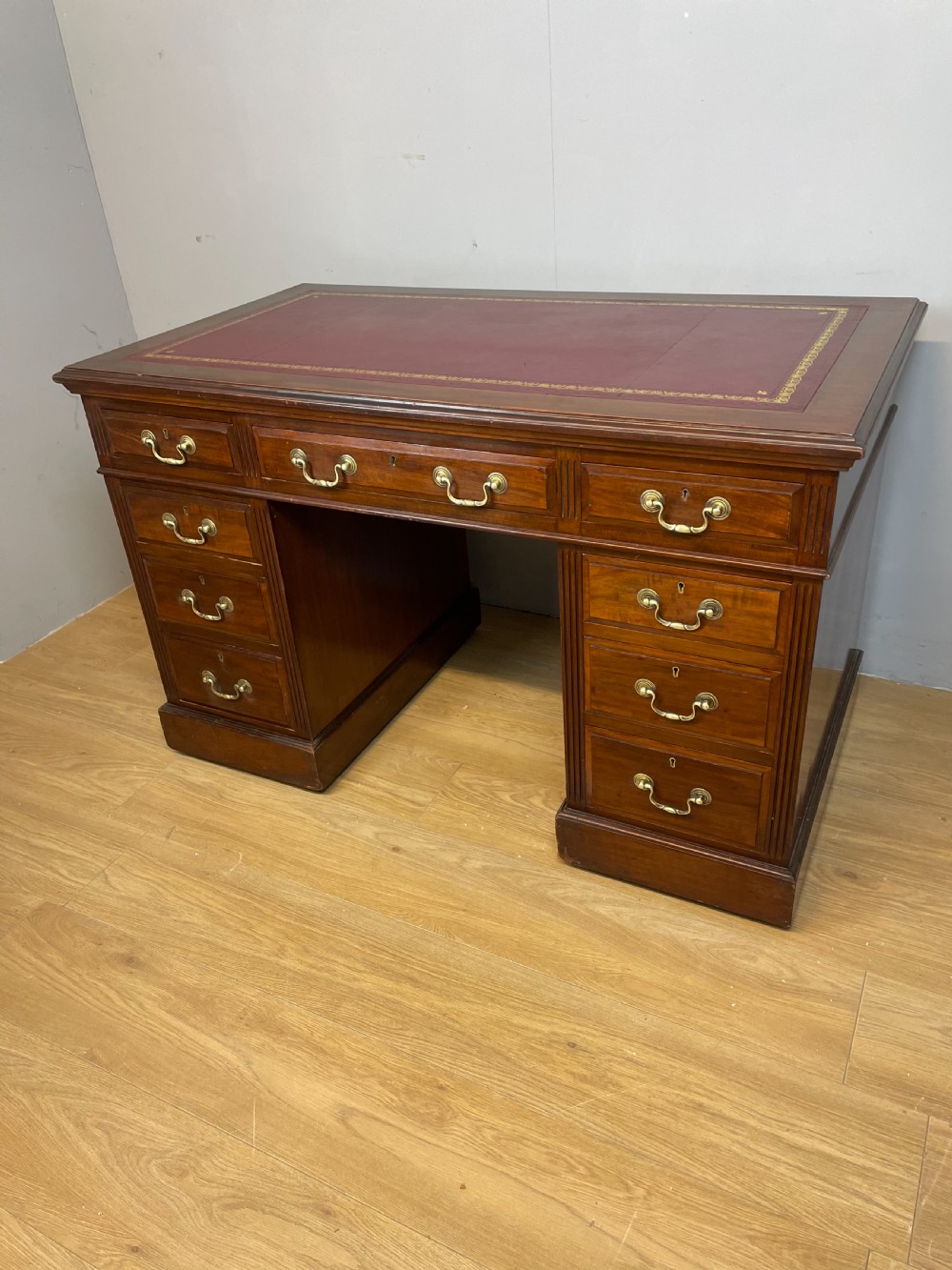 Nineteenth century mahogany twin pedestal desk  View VI