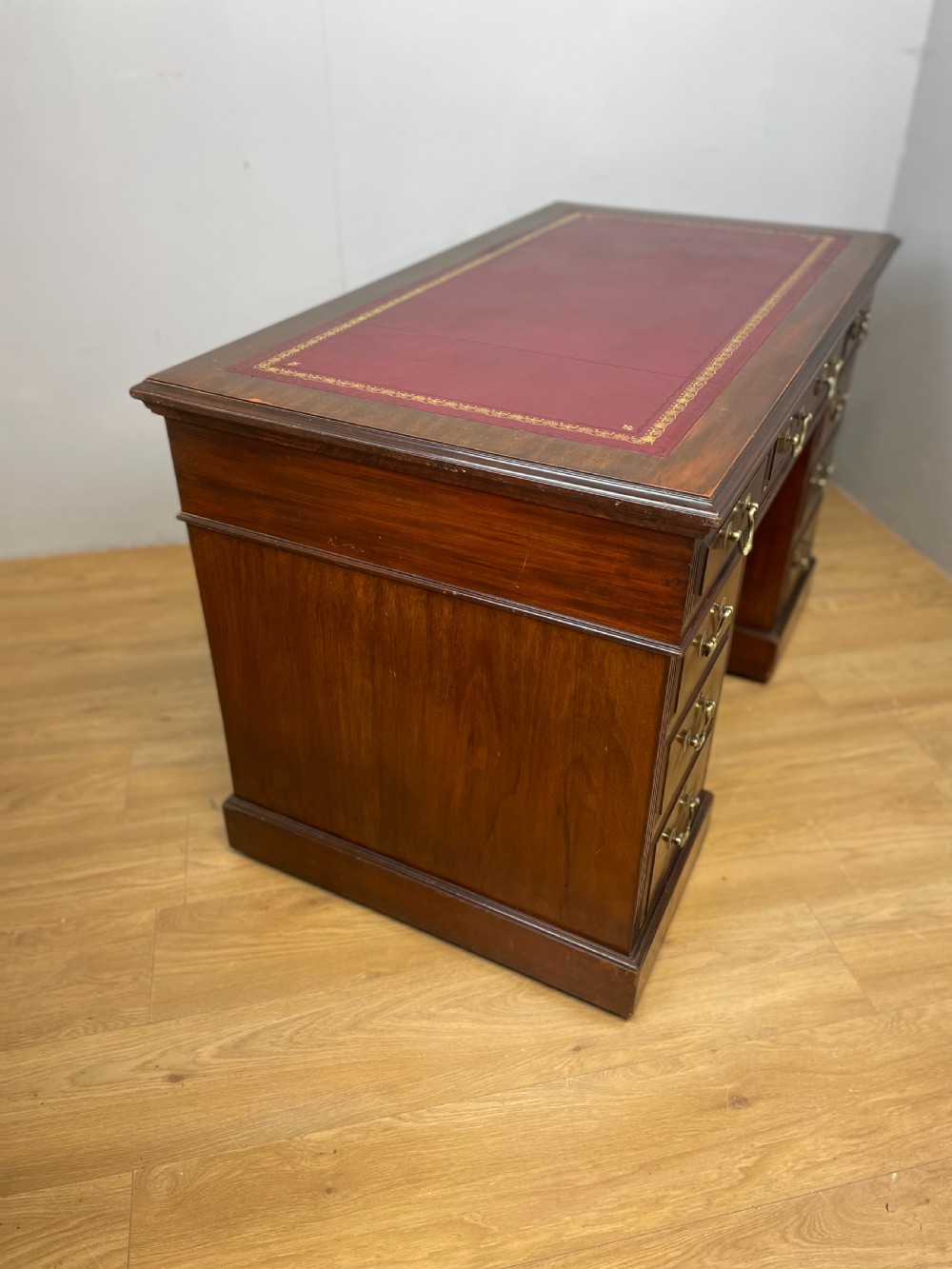 Nineteenth century mahogany twin pedestal desk  View VIII