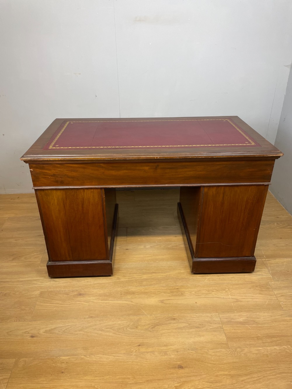 Nineteenth century mahogany twin pedestal desk  View IX