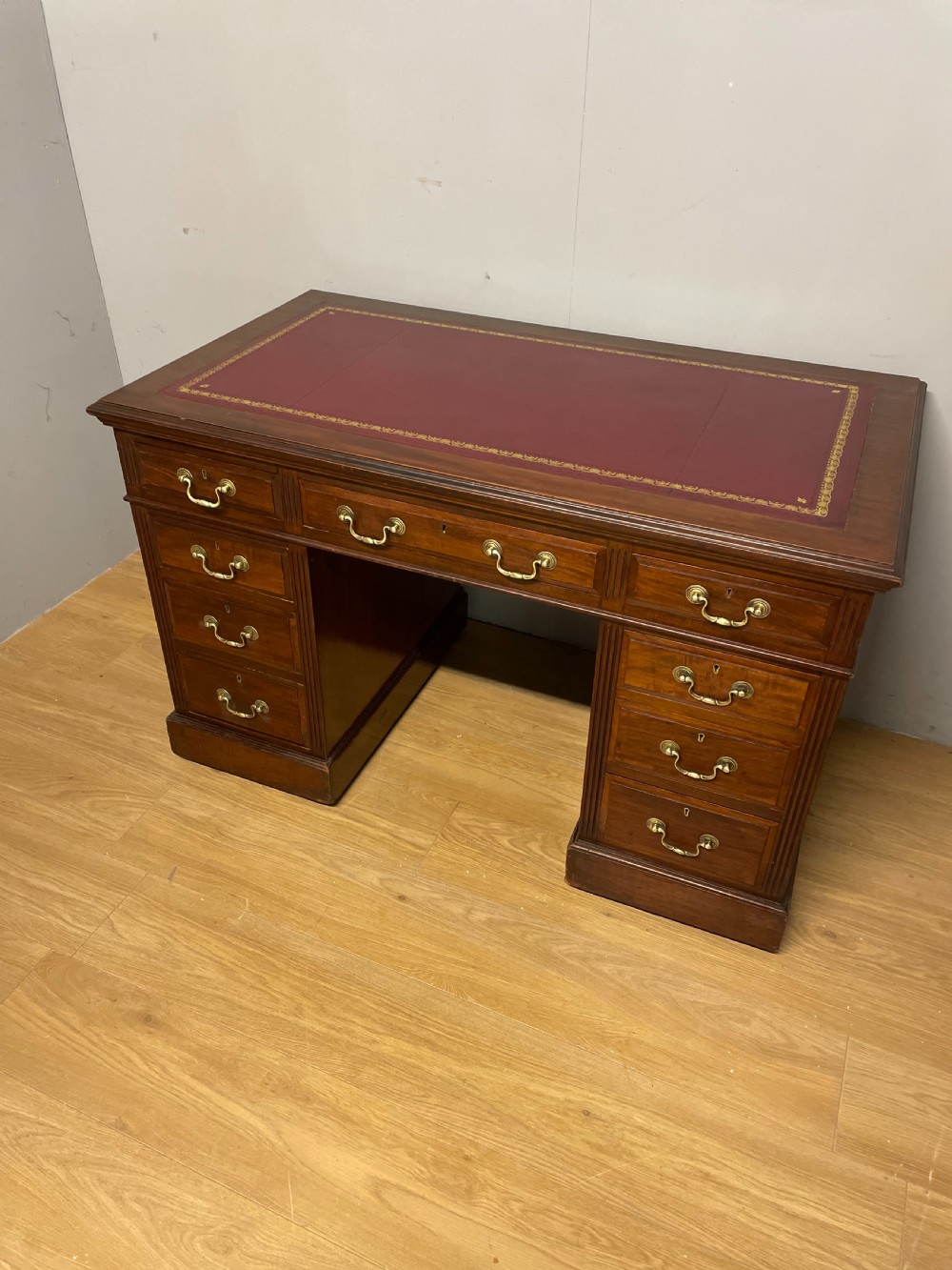 Nineteenth century mahogany twin pedestal desk  View XI