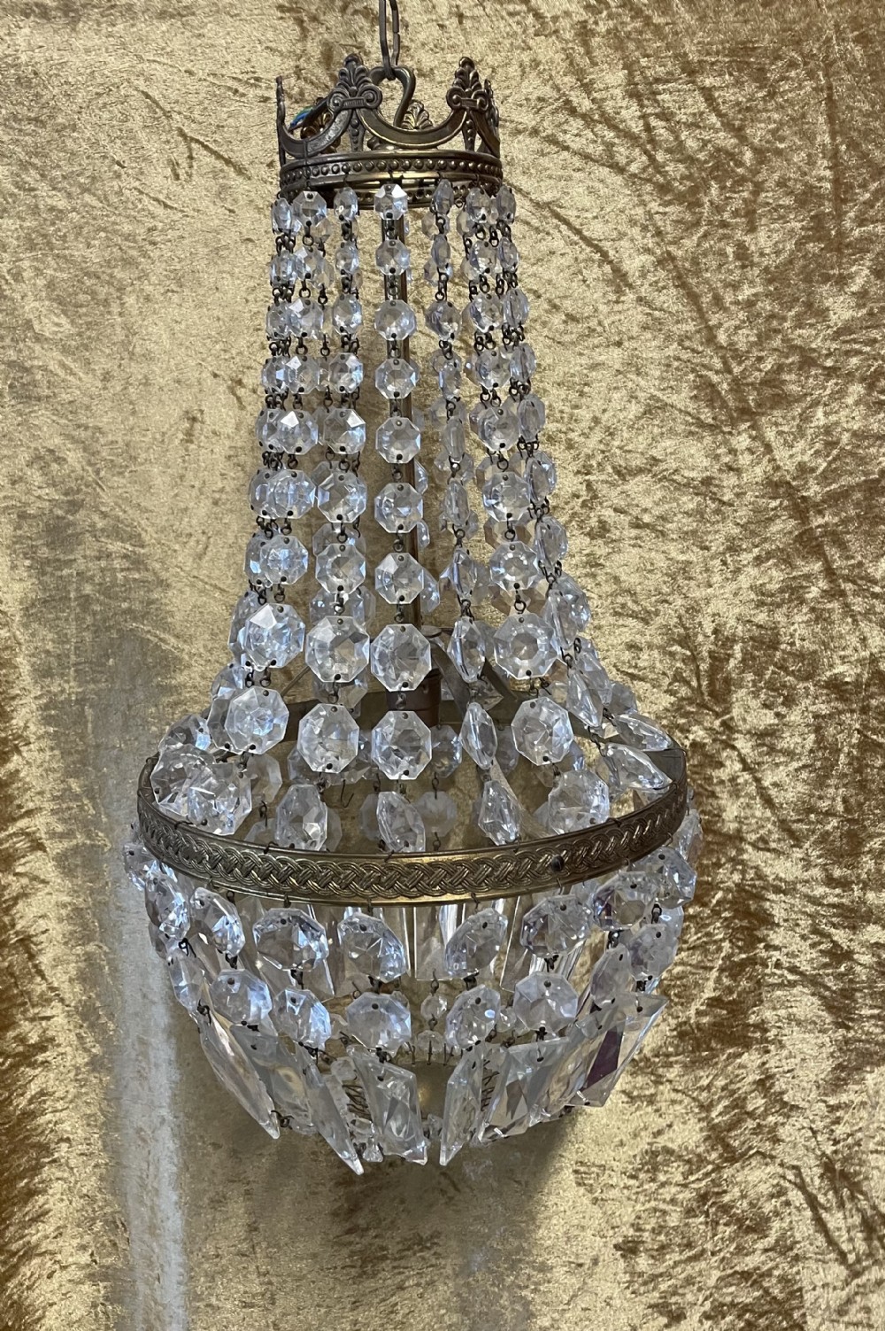 French empire style basket chandelier