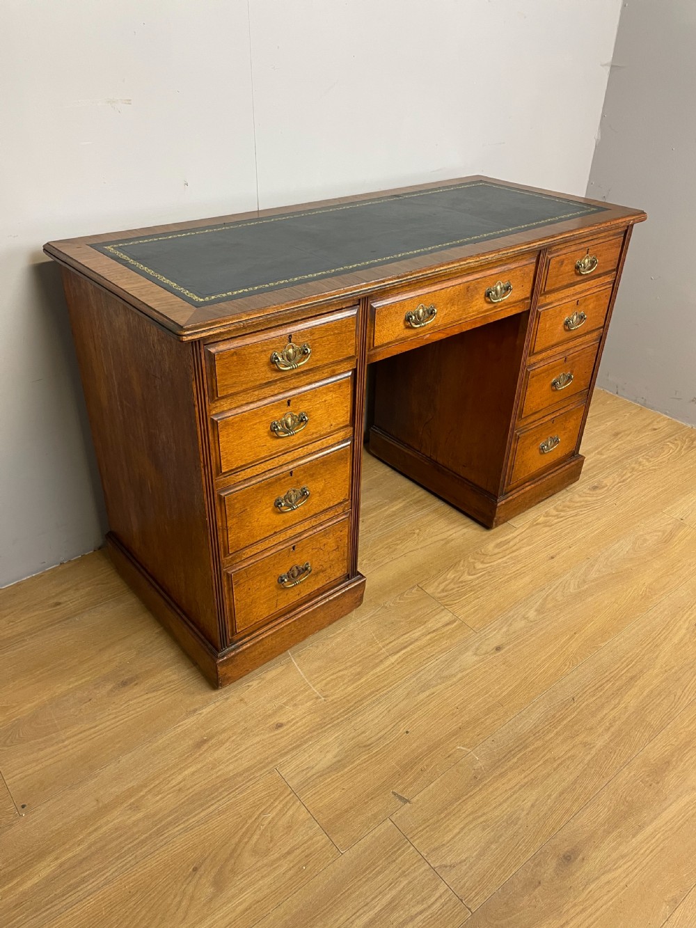 Nineteenth century walnut twin pedestal desk 