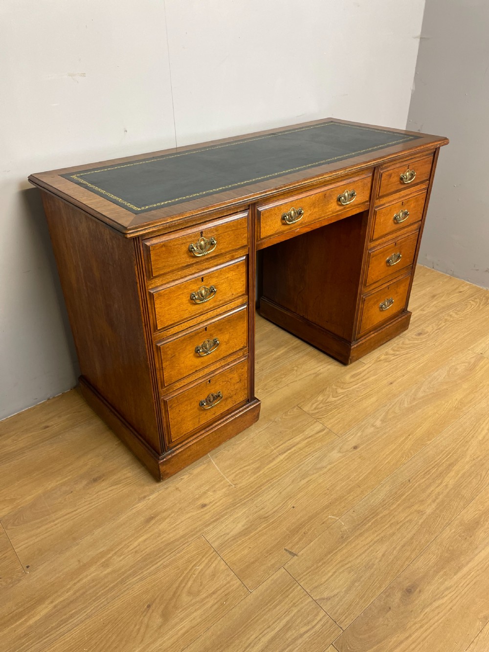Nineteenth century walnut twin pedestal desk  View II