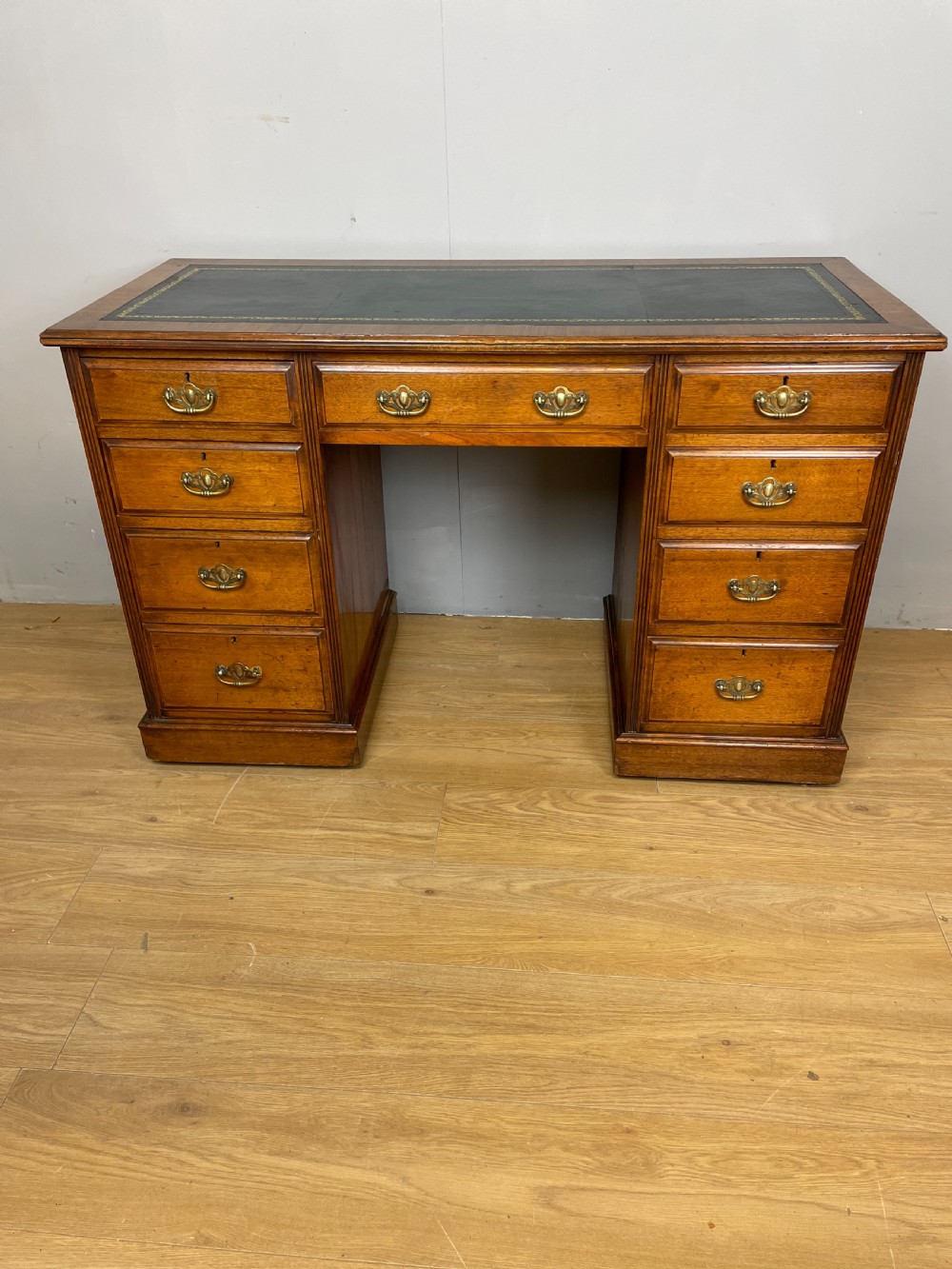 Nineteenth century walnut twin pedestal desk  View III