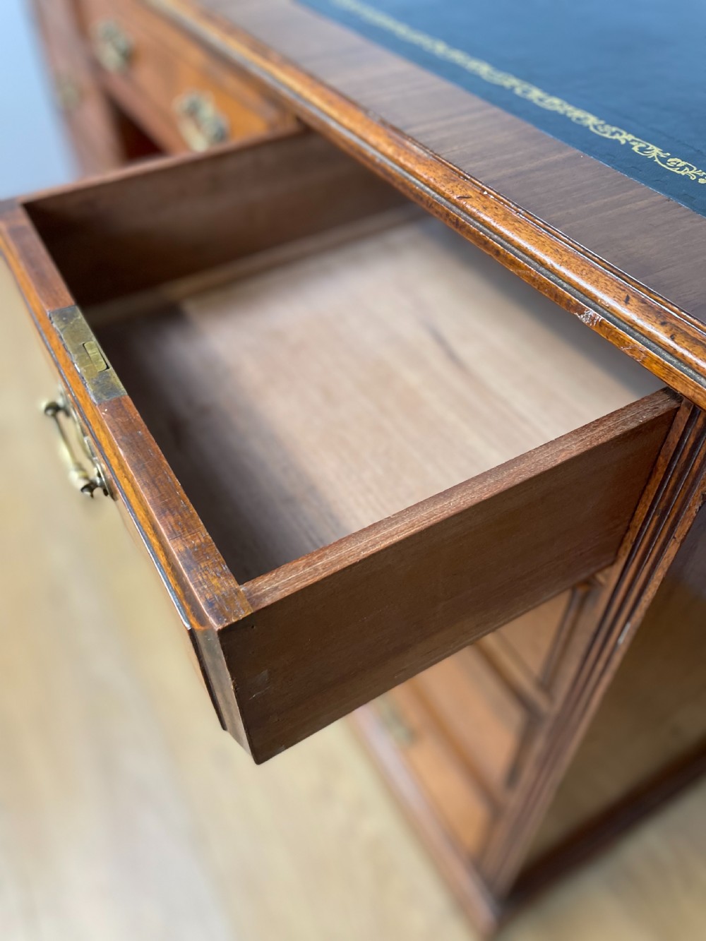 Nineteenth century walnut twin pedestal desk  View VIII