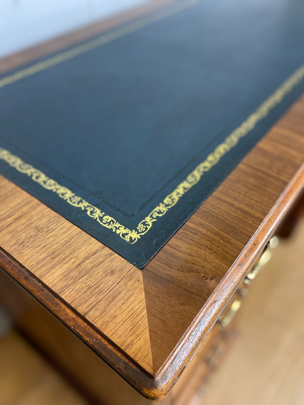 Nineteenth century walnut twin pedestal desk  View IX
