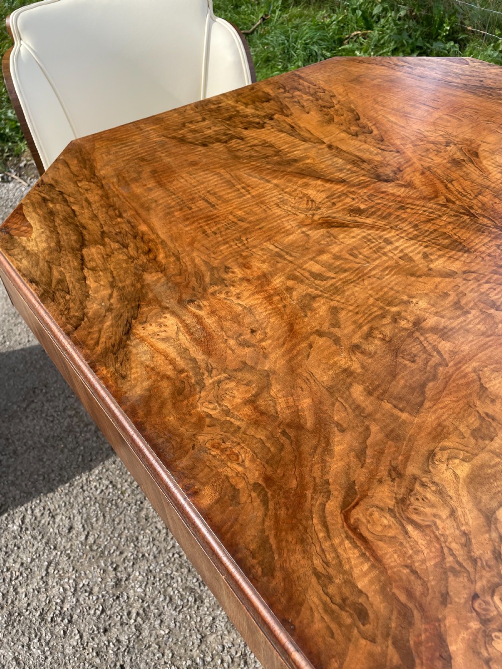 Epstein Art Deco walnut six seater dining table and chairs  View XIX