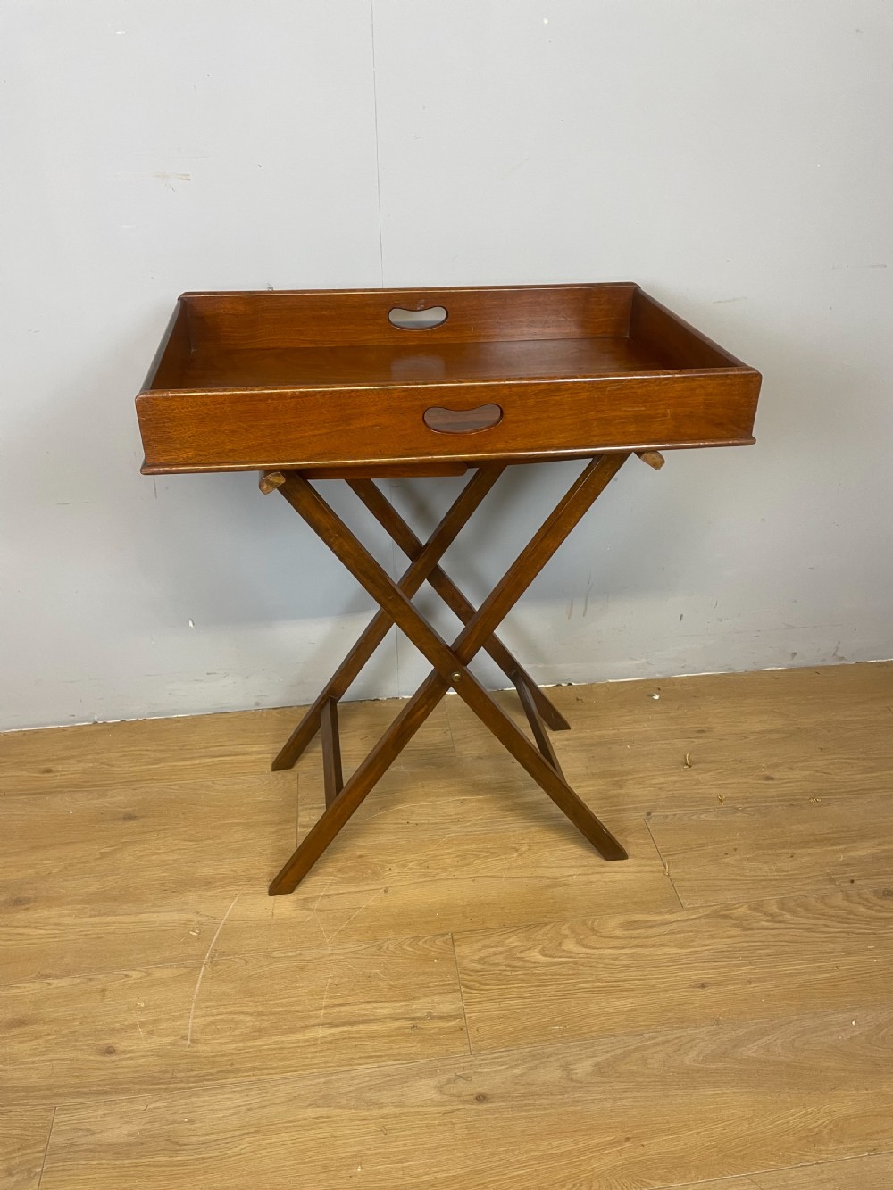 Nineteenth century mahogany butlers tray with registration mark for 1891 View II