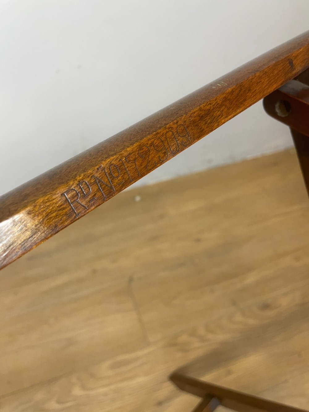 Nineteenth century mahogany butlers tray with registration mark for 1891 View X
