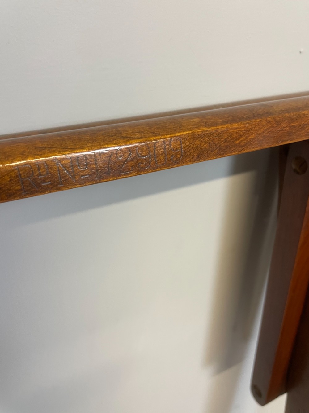 Nineteenth century mahogany butlers tray with registration mark for 1891 View XI