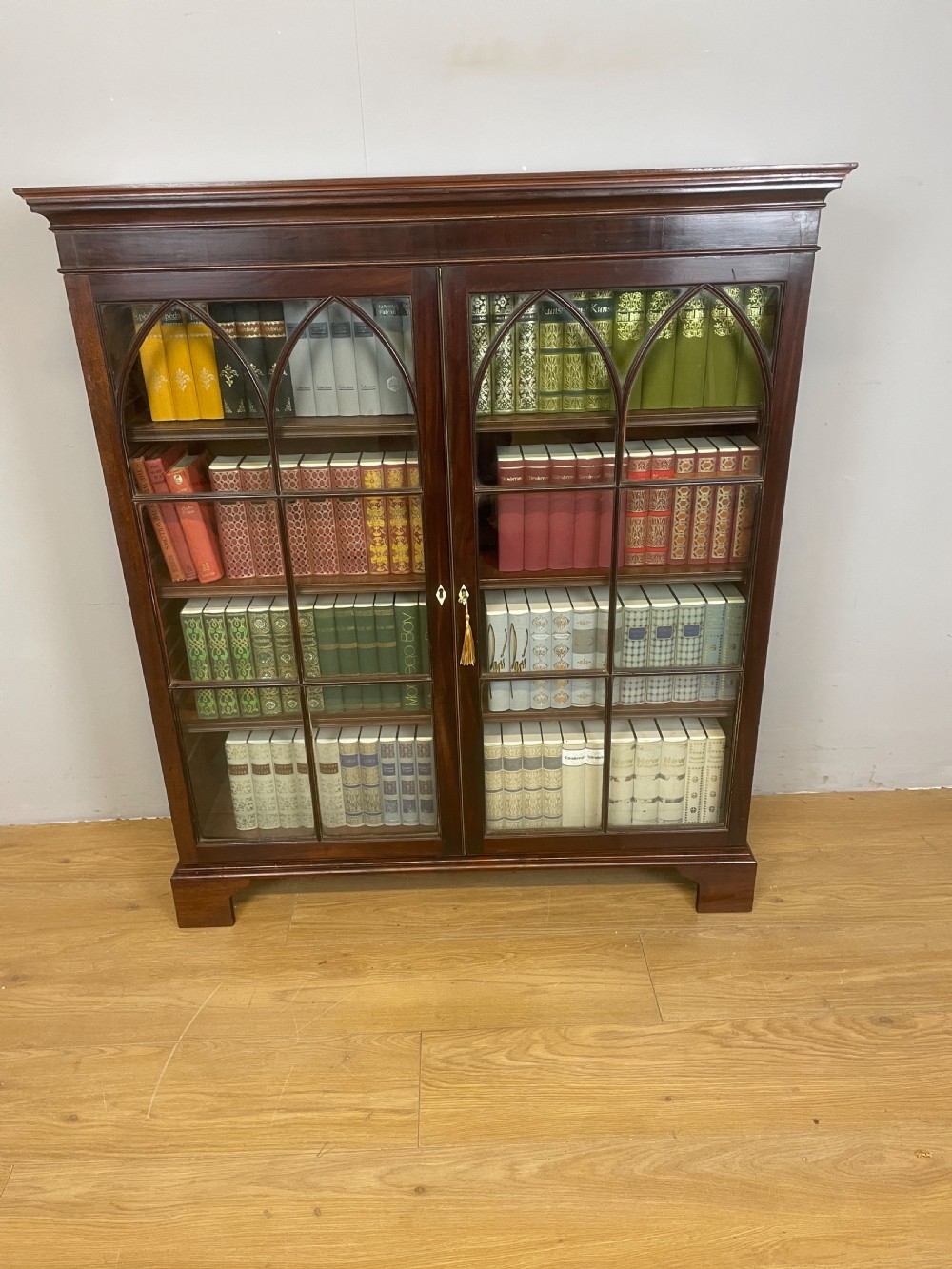 Georgian mahogany freestanding glazed bookcase View III