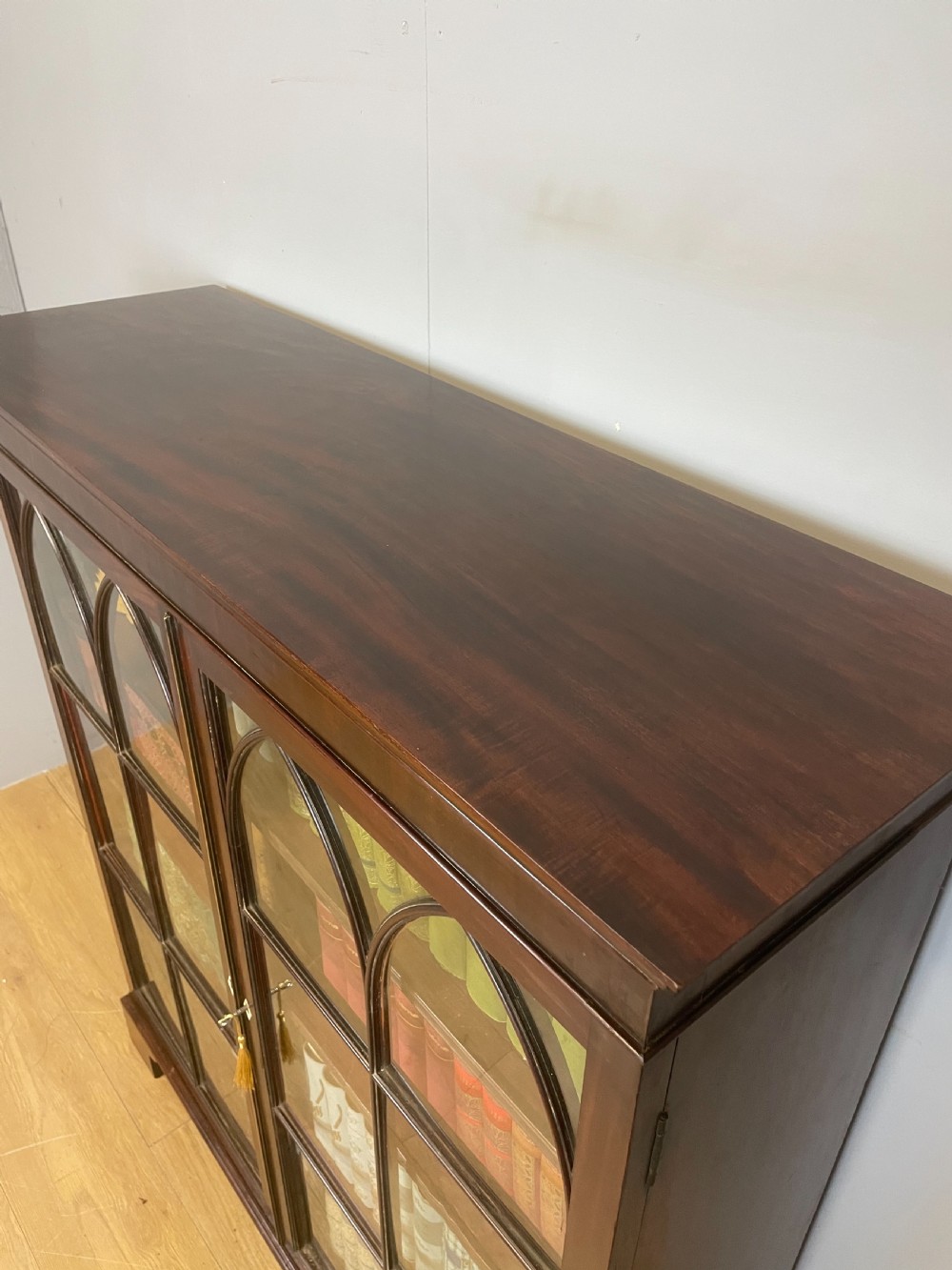 Georgian mahogany freestanding glazed bookcase View V