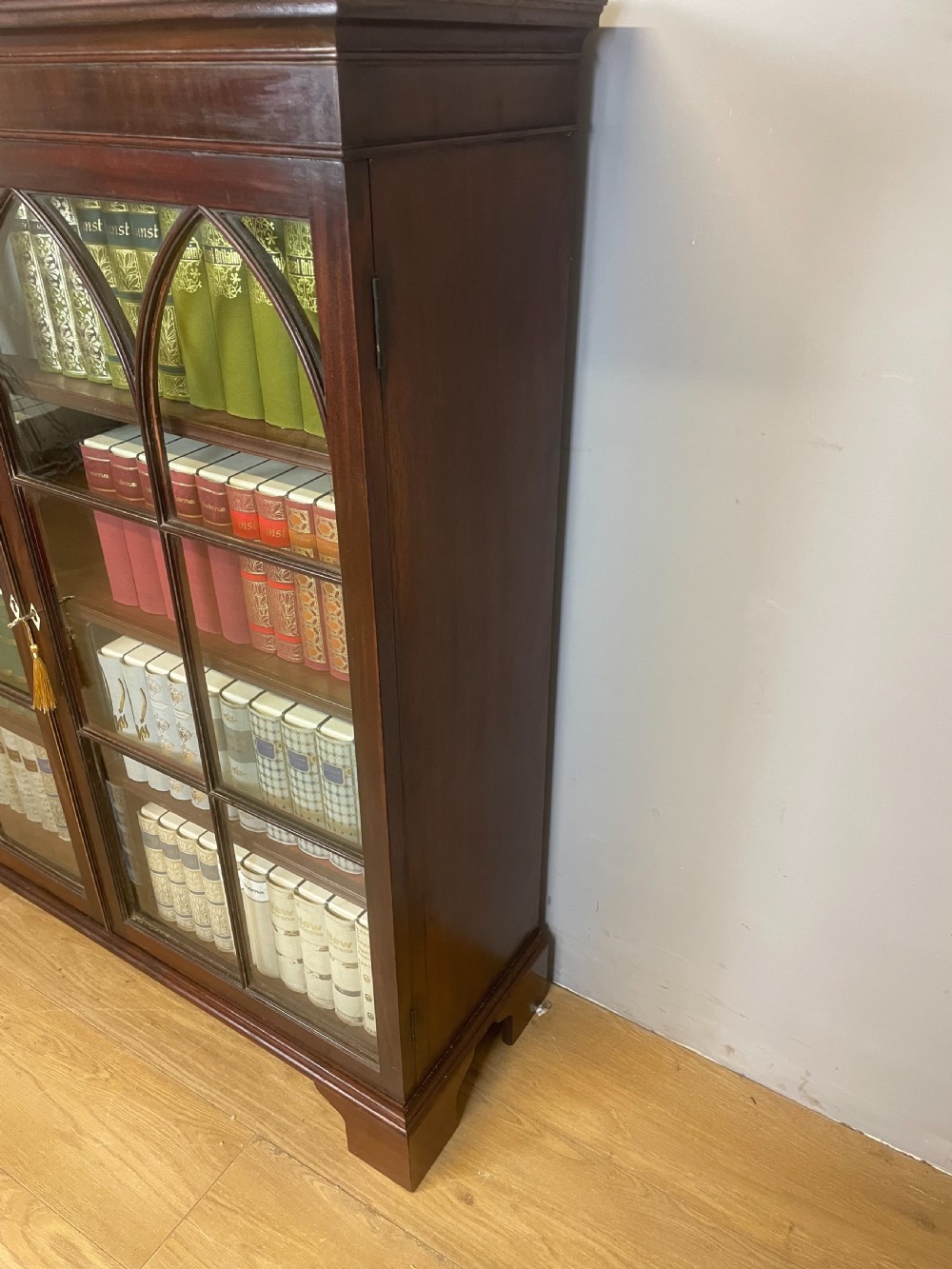 Georgian mahogany freestanding glazed bookcase View VI
