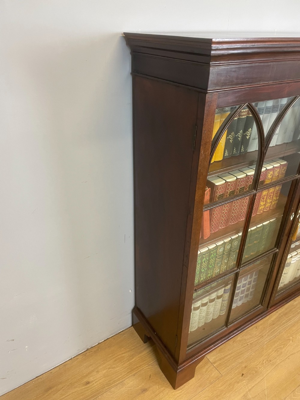 Georgian mahogany freestanding glazed bookcase View X