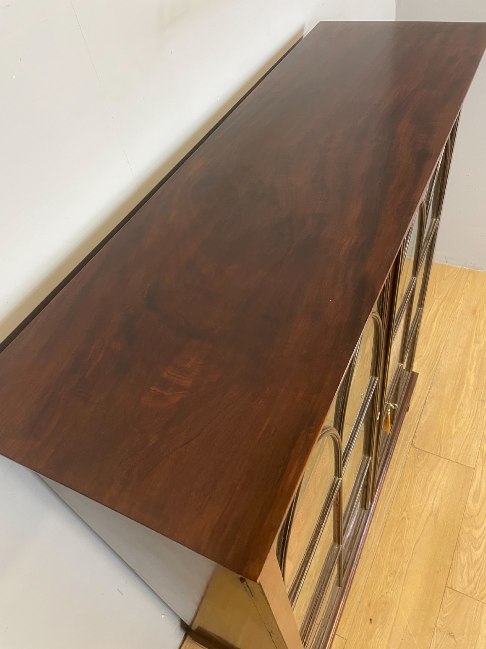 Georgian mahogany freestanding glazed bookcase View XIII