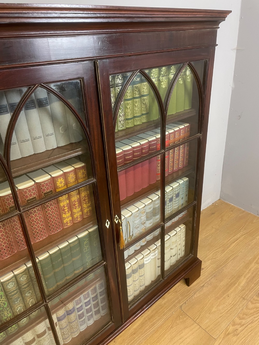 Georgian mahogany freestanding glazed bookcase View XIV