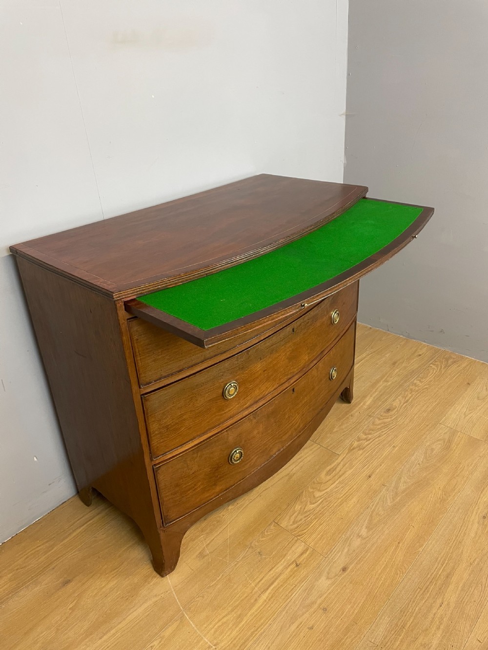 Georgian mahogany bow front chest of drawers  View VI