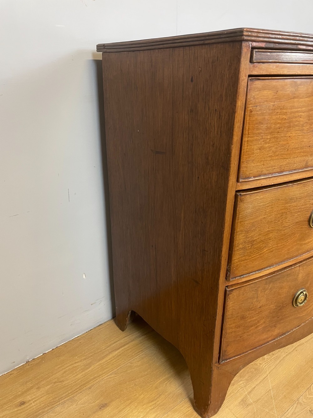 Georgian mahogany bow front chest of drawers  View VIII