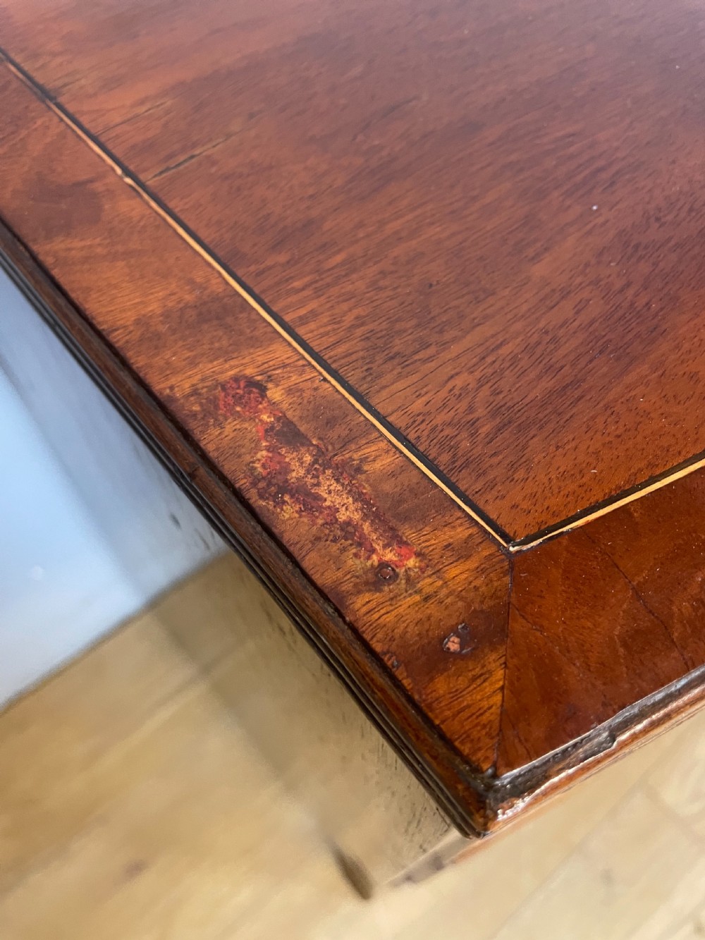 Georgian mahogany bow front chest of drawers  View IX
