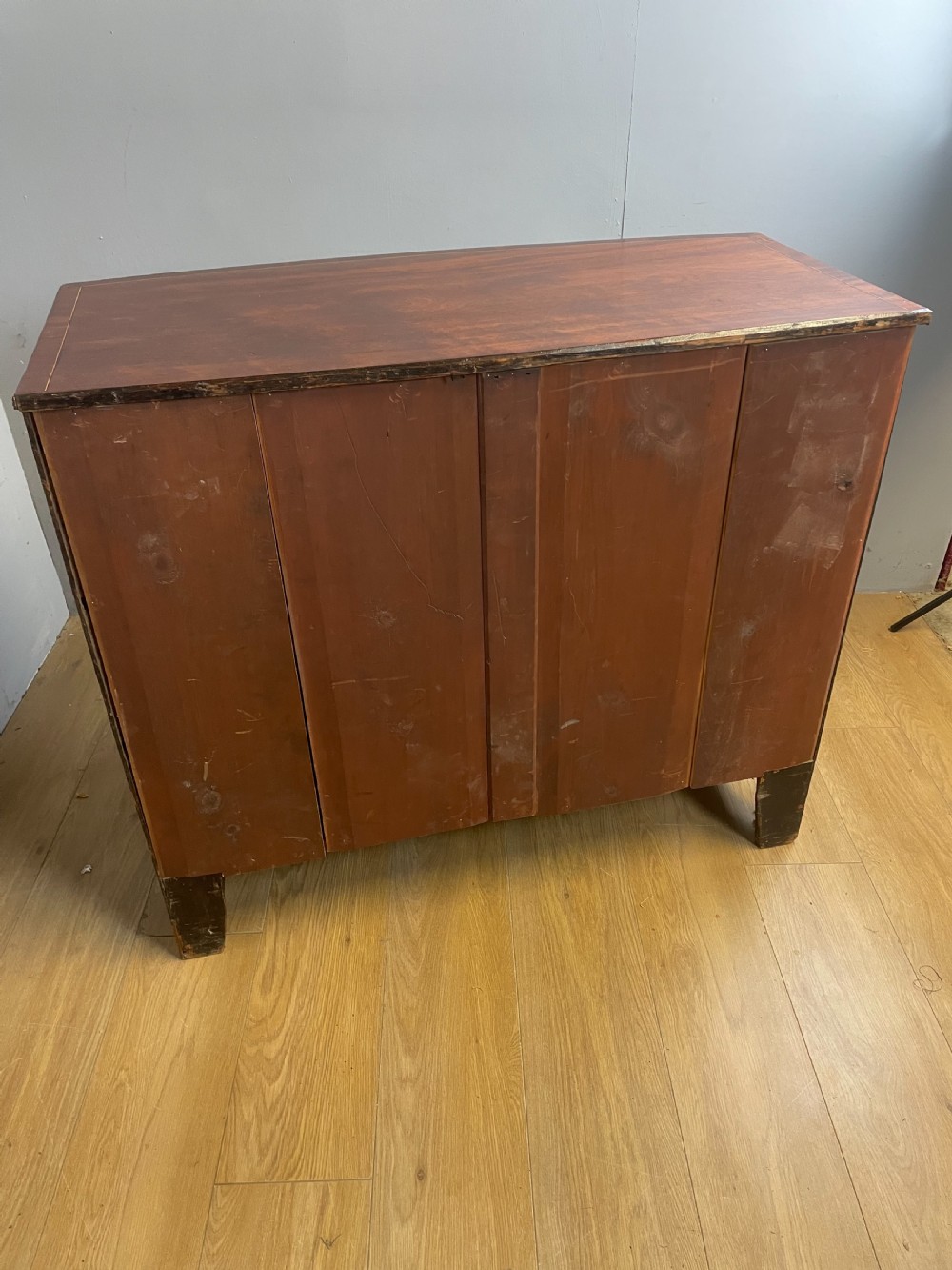 Georgian mahogany bow front chest of drawers  View XII