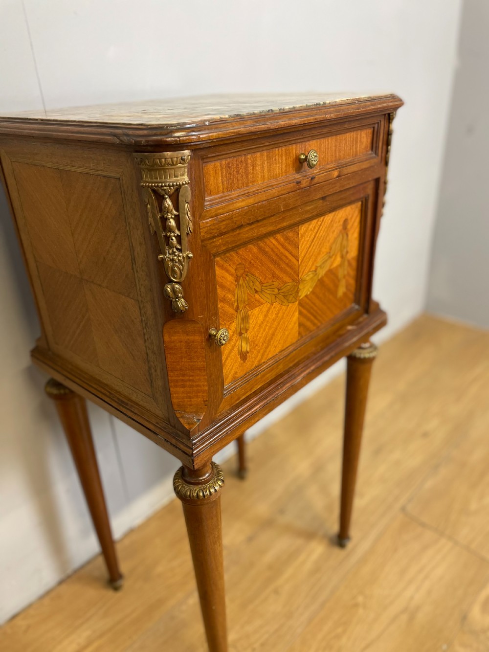 Marble topped inlaid and ormolu mounted side cabinet  View IV