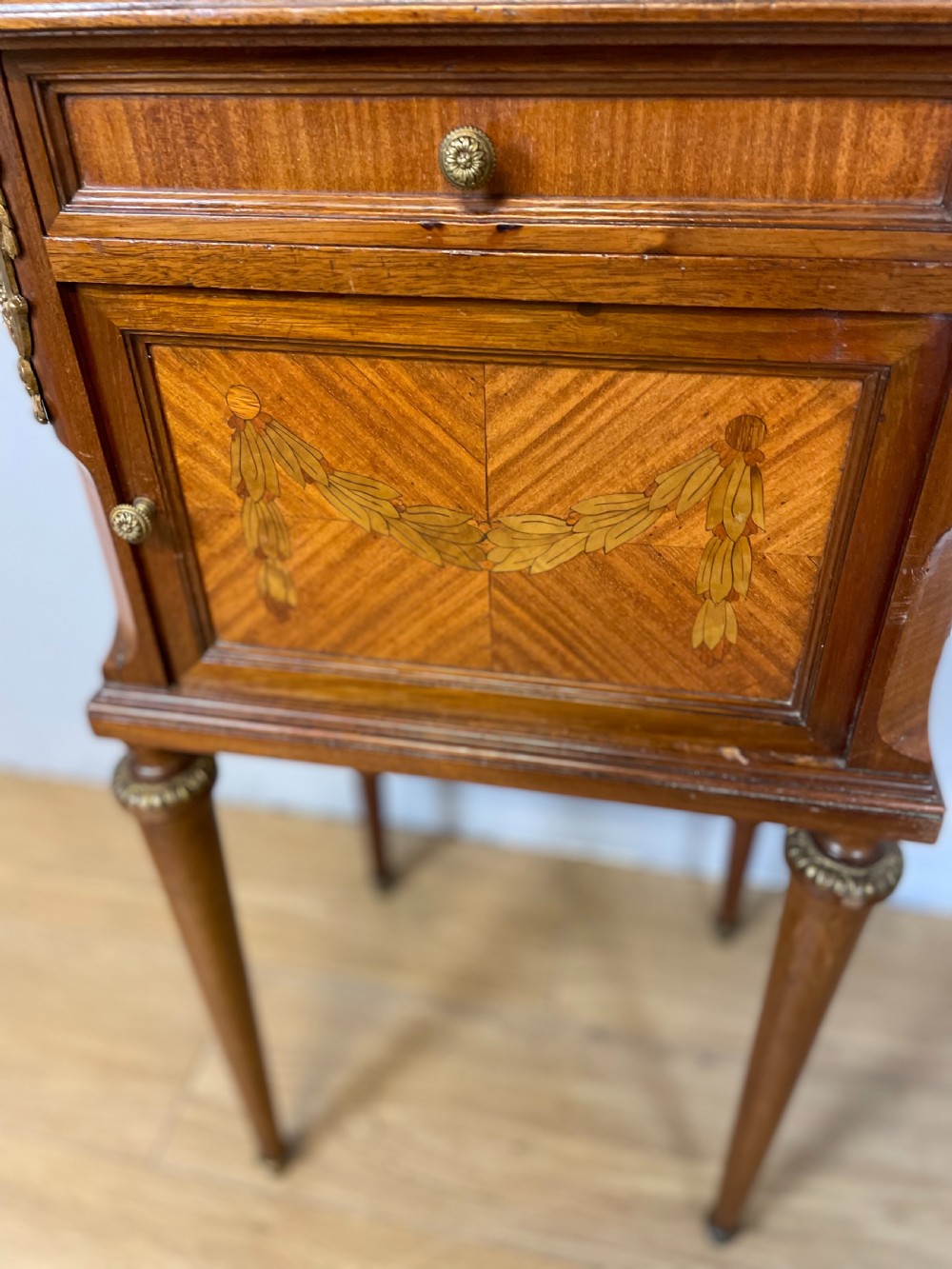 Marble topped inlaid and ormolu mounted side cabinet  View XI